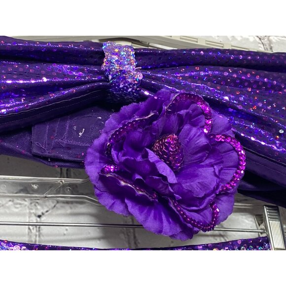Mermaid Merman Purple Sparkle 3 Piece Adult L XL Costume Drama Dept As Is - Picture 7 of 16